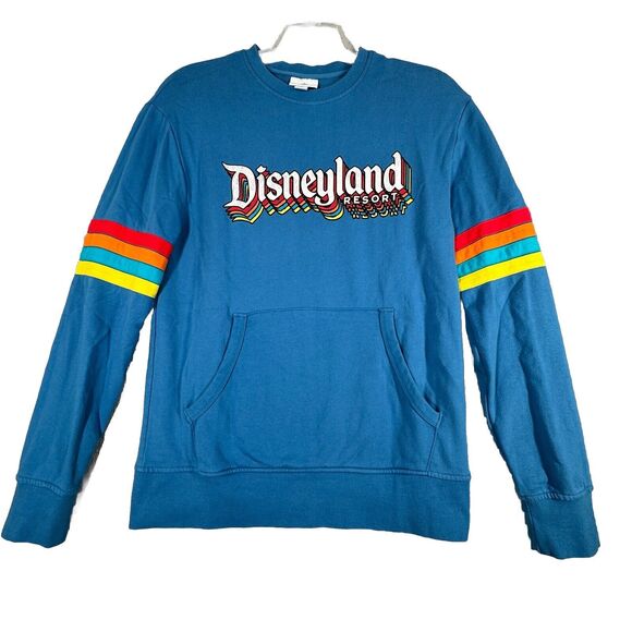 Disney Shirt Womens Small‎ Blue Rainbow Sweatshirt Disneyland Retro Inspired - Picture 1 of 8